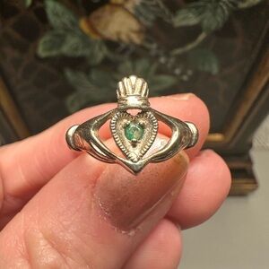 Gold and Green Heart Ring